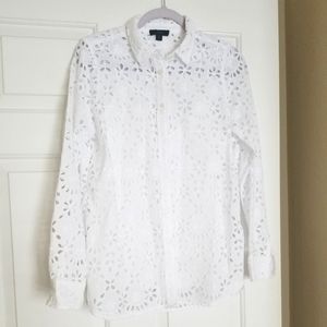 J.Crew classic fit shirt in eyelet lace NEVER WORN